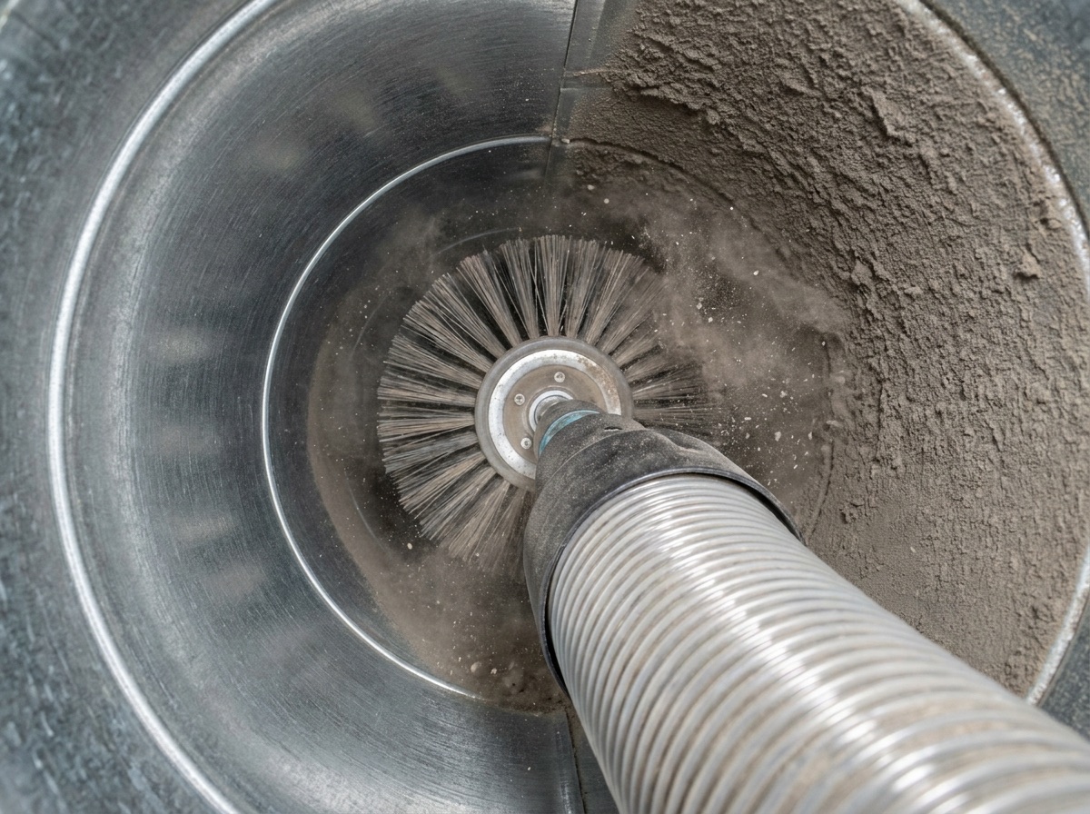 Frostline technician cleaning a home's air ducts with a HEPA vacuum